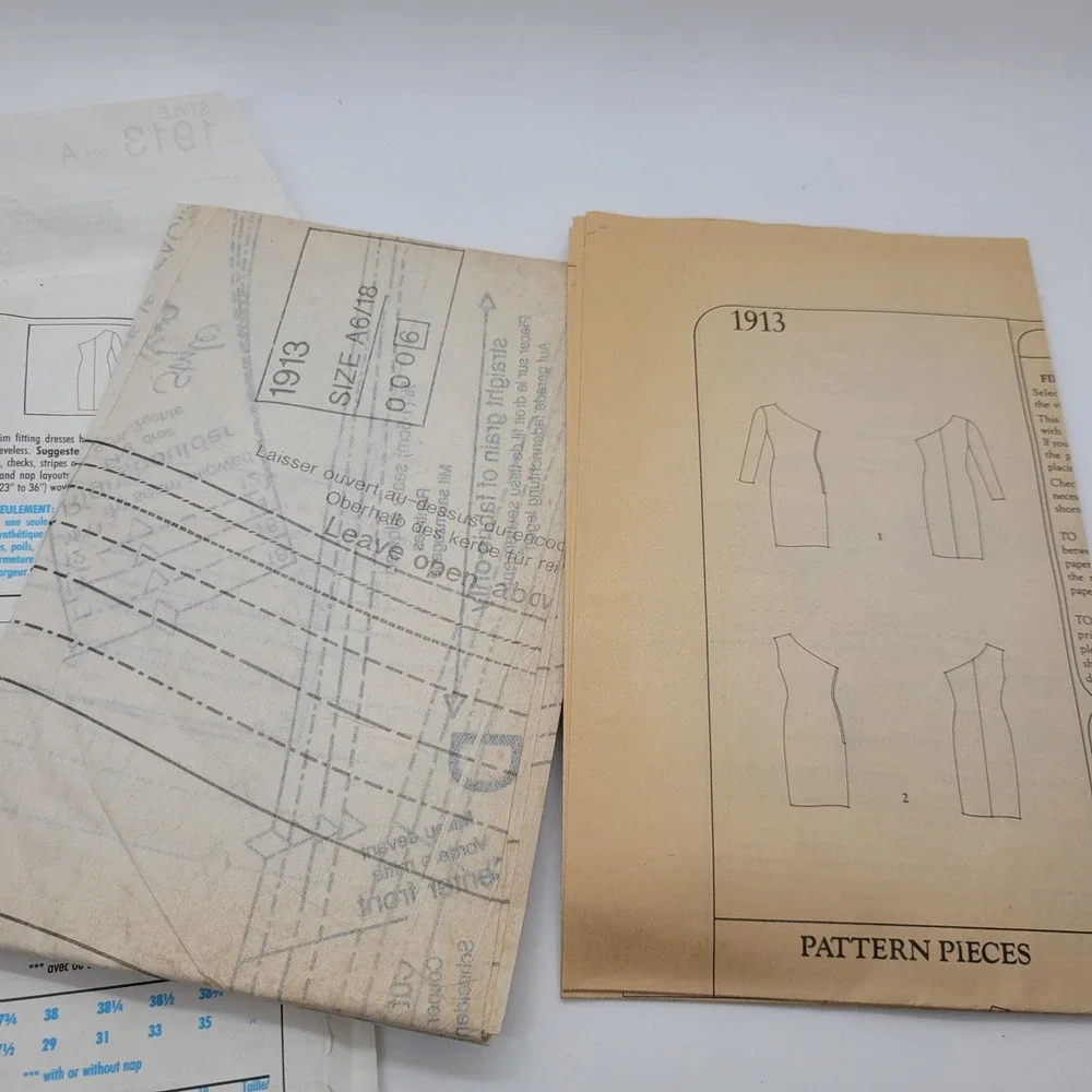 Style 1913 Sewing Pattern Misses Asymmetrical Knit Dress Size 6-18 One Shoulder